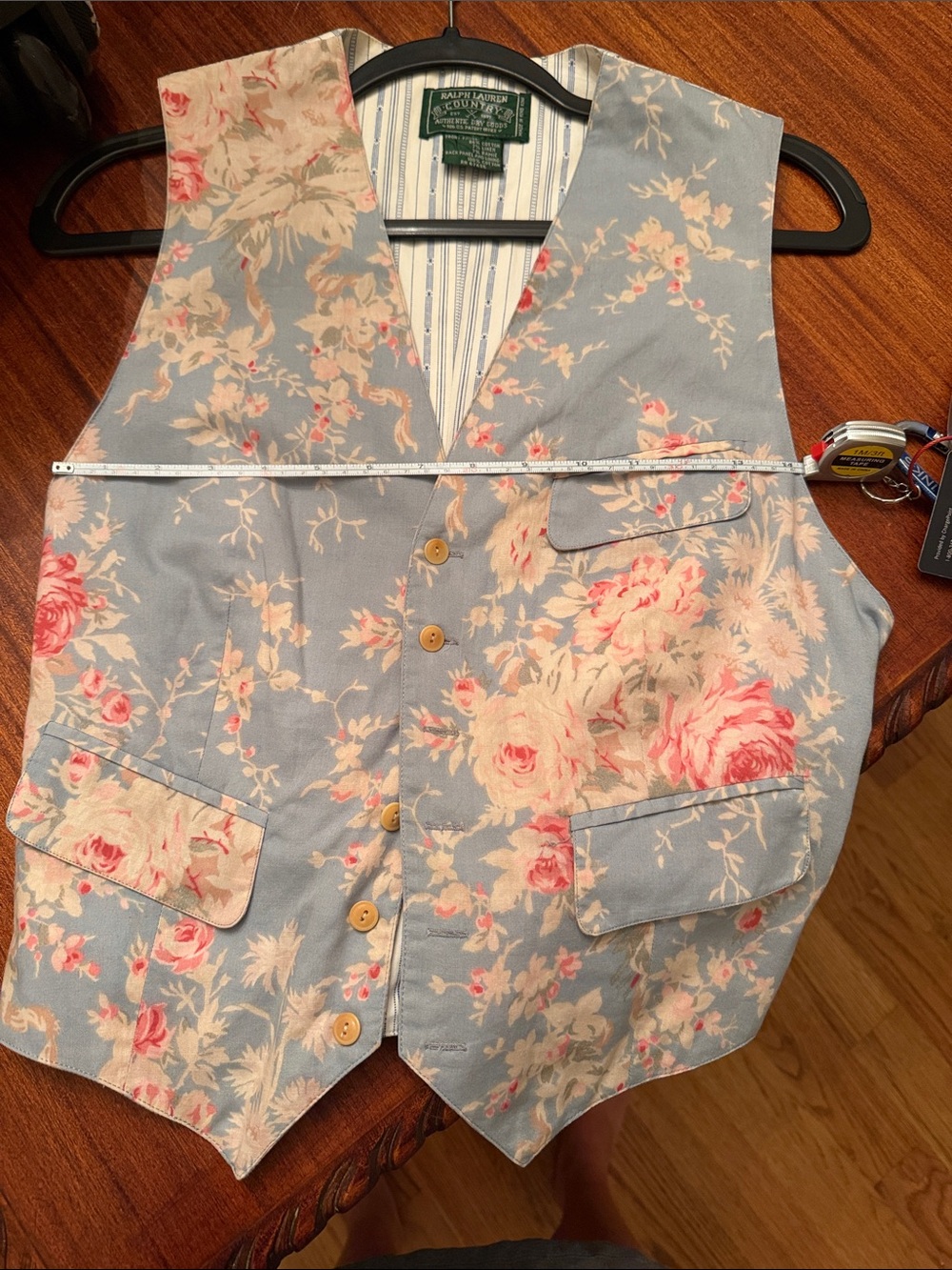 Vintage Ralph Lauren Country Floral Cotton Cottage core Vest - Blue - Picture 6 of 9